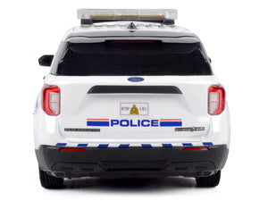 2022 Ford Police Interceptor Utility White "Royal Canadian Mounted Police (RCMP)" with Flashing Light Bar and Front and Rear Lights and Sounds 1/24 Diecast Model Car by Motormax