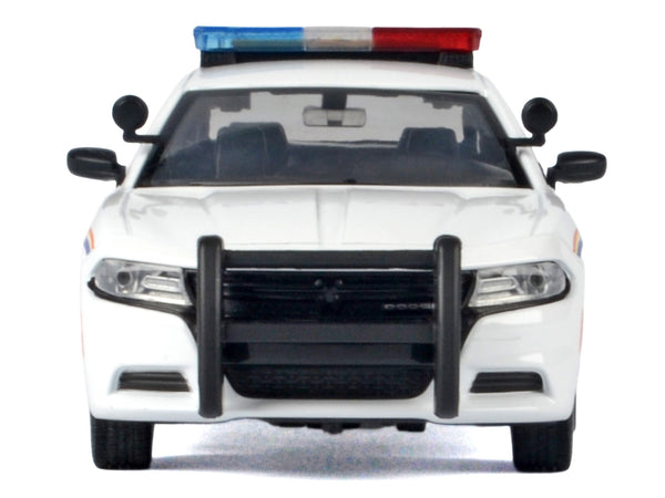 2023 Dodge Charger Pursuit Police Car "Royal Canadian Mounted Police (RCMP)" White with Flashing Light Bar and Front and Rear Lights and Sound 1/24 Diecast Model Car by Motormax