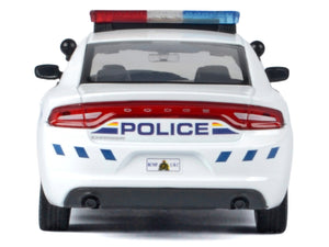 2023 Dodge Charger Pursuit Police Car "Royal Canadian Mounted Police (RCMP)" White with Flashing Light Bar and Front and Rear Lights and Sound 1/24 Diecast Model Car by Motormax