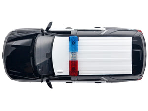 2025 Chevrolet Tahoe PPV "LAPD (Los Angeles Police Department)" Black and White with Flashing Light Bar and Front and Rear Lights and Sounds 1/24 Diecast Model Car by Motormax