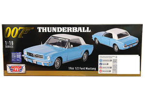 1964 1/2 Ford Mustang Light Blue with White Top James Bond 007 "Thunderball" (1965) Movie "James Bond Collection" Series 1/18 Diecast Model Car by Motormax