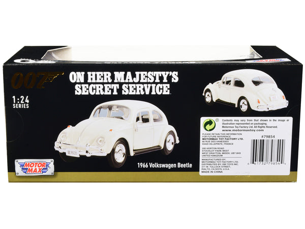1966 Volkswagen Beetle White James Bond 007 "On Her Majesty's Secret Service" (1969) Movie "James Bond Collection" Series 1/24 Diecast Model Car by Motormax