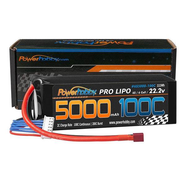 Powerhobby 6s 22.2v 5000mah 100c Lipo Battery w Deans Plug Soft Case