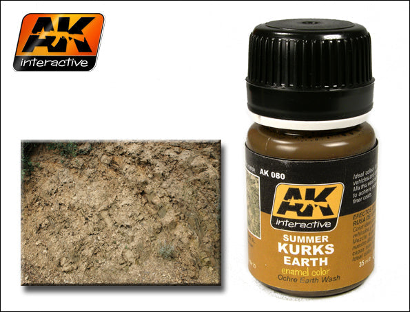 Black Forest® Hobby Supply Co AK Interactive 80 Summer Kursks Earth Ochre Wash Enamel Paint 35ml Bottle — Glues, Paints,