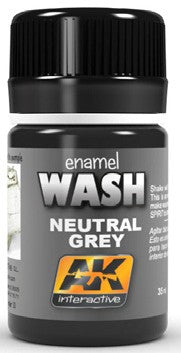 Black Forest® Hobby Supply Co AK Interactive 677 Neutral Grey Wash Enamel Paint 35ml Bottle — Glues, Paints, Tools > AK