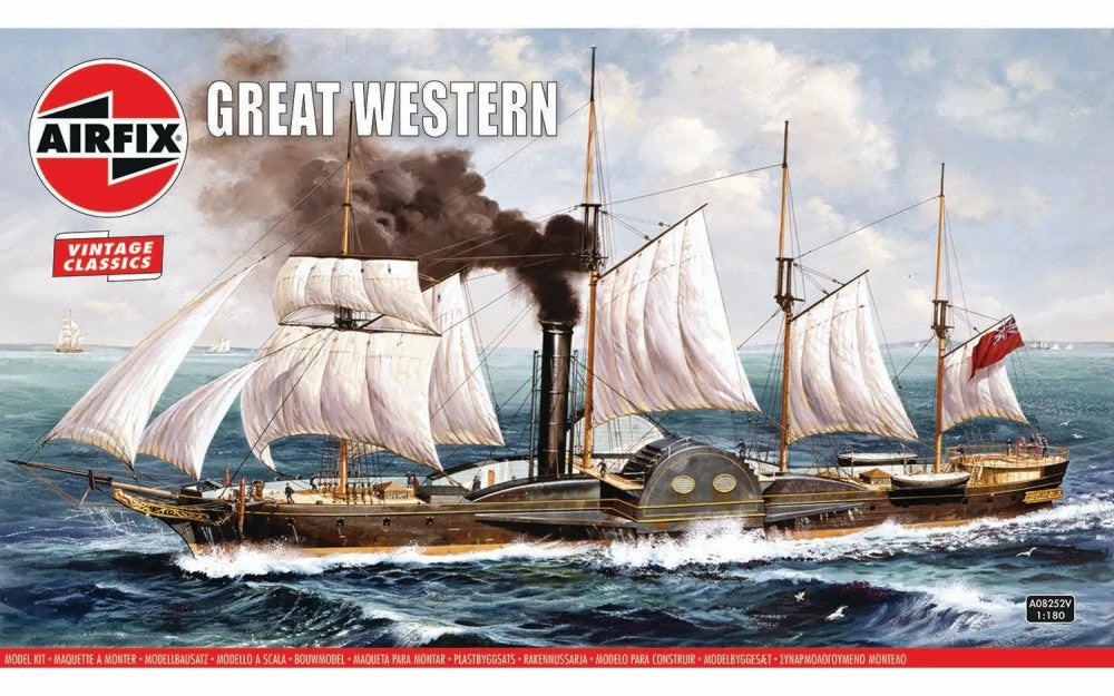 Black Forest® Hobby Supply Co Airfix 8252 1/180 Great Western 4-Masted Paddle Steamer Passenger Ship — Military Aircraft