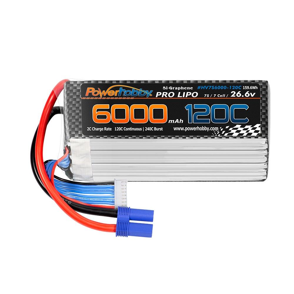 POWERHOBBY 7S 26.6V 6000MAH 120C GRAPHENE + HV LIPO BATTERY W EC5 PLUG