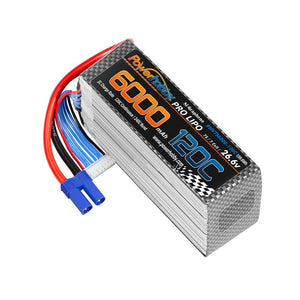 POWERHOBBY 7S 26.6V 6000MAH 120C GRAPHENE + HV LIPO BATTERY W EC5 PLUG