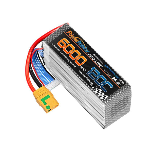 POWERHOBBY 7S 26.6V 6000MAH 120C GRAPHENE + HV LIPO BATTERY W XT90 PLUG