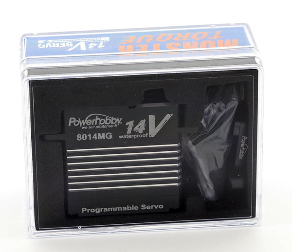 Powerhobby 8014MG 14v Programmable Waterproof HV Brushless 3s Lipo Servo
