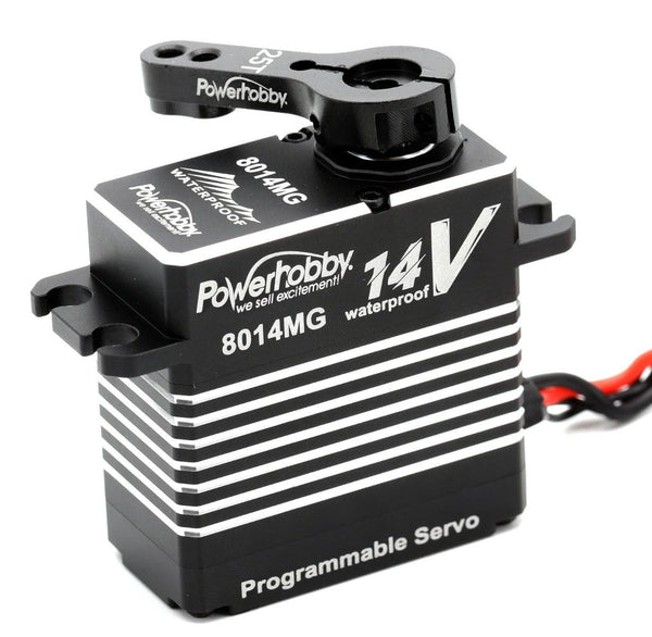 Powerhobby 8014MG 14v Programmable Waterproof HV Brushless 3s Lipo Servo