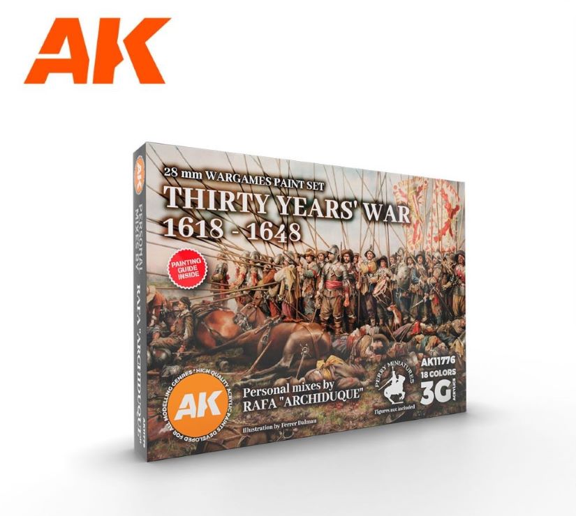 Black Forest® Hobby Supply Co AK Interactive 11776 Wargame: Thirty Years War 1618-1648 3G Acrylic Paint Set (1 — Paints,
