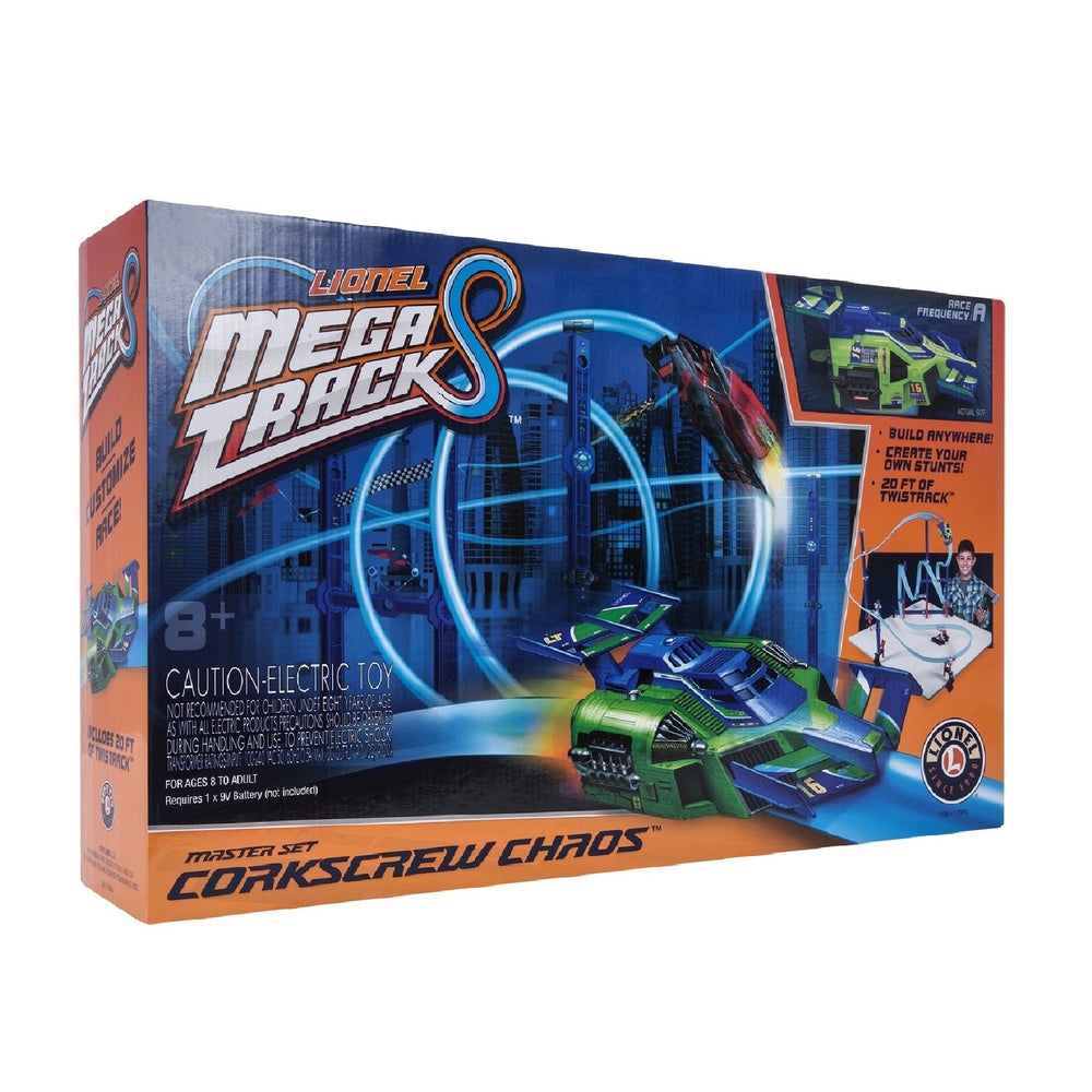 Lionel Trains | Mega Tracks - Corkscrew Chaos | Green Engine train set