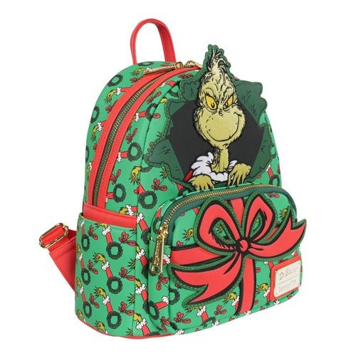 Loungefly How the Grinch Stole Christmas Grinch Christmas Present Mini-Backpack - Entertainment Earth Exclusive