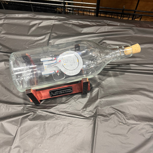 CCHobbyFun Star Trek Triple Nacelle Enterprise in a Bottle