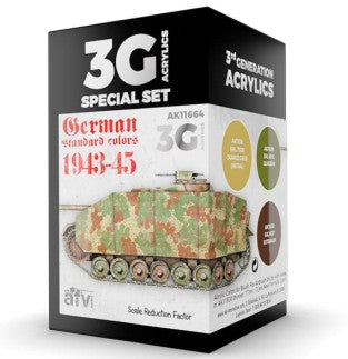 Black Forest® Hobby Supply Co AK Interactive 11664 AFV Series: German Standard 1943-45 3G Acrylic Paint Set (3 — Glues,