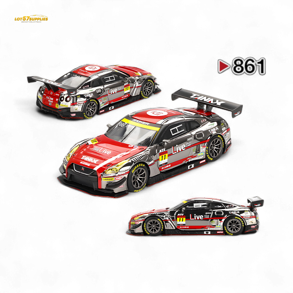 Mini-GT Nissan GT-R NISMO GT3 #11 "GAINER TANAX GT-R" GAINER 2023 SUPER GT SERIES #861 1:64