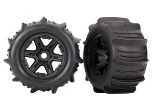 Traxxas TRA8674 - Paddle Tires, 3.8" Black Wheels, E-Revo VXL (2)