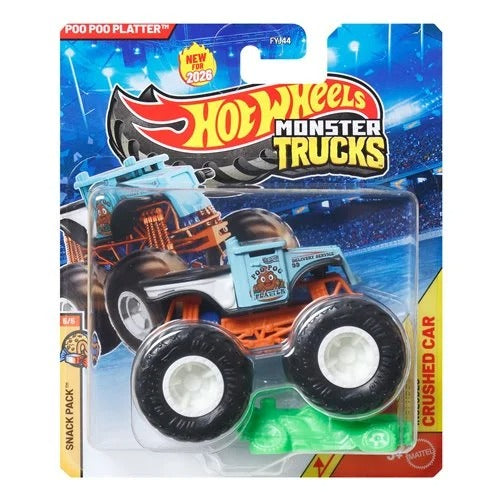 Hot Wheels Monster Trucks 1:64 Scale Vehicle 2026 - Select Vehicle(s) (5393) in blue and orange with oversized tires, perfect for collectors and STEM learning enthusiasts.