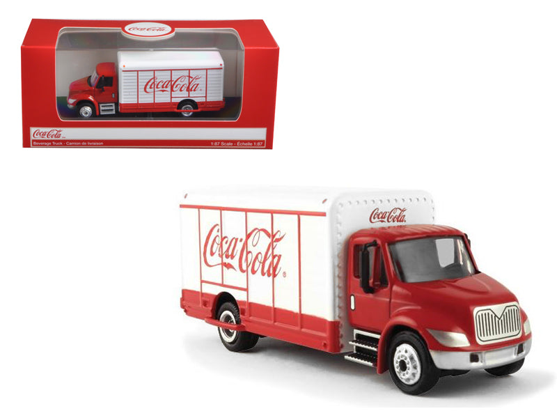 "Coca-Cola" Beverage Truck Red and White 1/87 Diecast Model by Motorcity Classics — Die-cast Model Cars