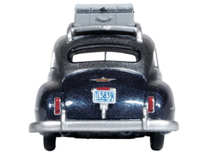 1946 DeSoto Suburban with Roof Rack and Luggage Butterfly Blue Metallic with Crystal Gray Top 1/87 (HO) Scale Diecast Model Car by Oxford Diecast