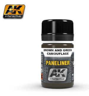 Black Forest® Hobby Supply Co AK Interactive 2071 Air Series: Panel Liner Brown & Green Camouflage Enamel Pain — Glues,