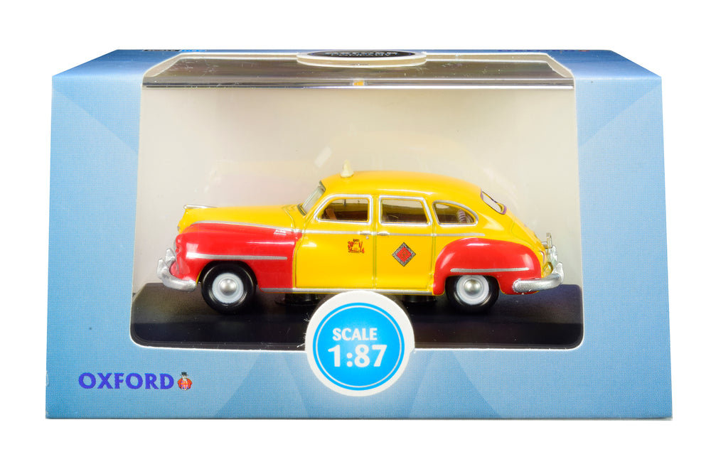1946-1948 DeSoto Suburban Yellow and Red "San Francisco Taxi" "The Godfather" Movie 1/87 (HO) Scale Diecast Model Car by Oxford Diecast