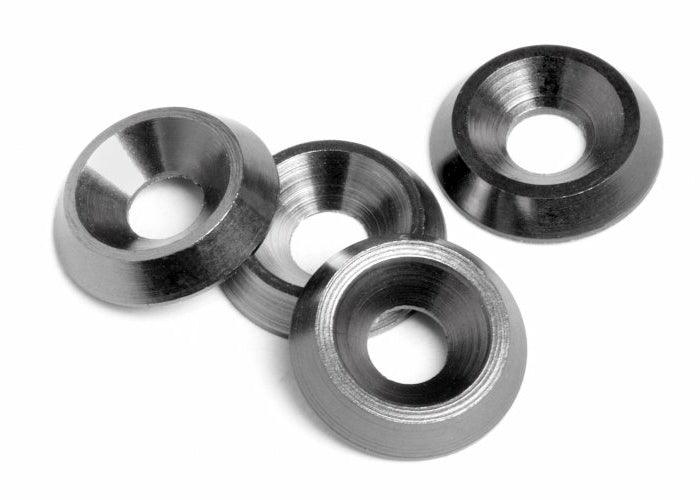 HPI Racing 88008 Cone Washer 3x9x2mm Gunmetal (4pcs) E10 / E10 Mustang / Drift