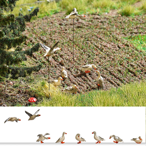 Busch 1196 HO Scale Wild Geese Figures, pkg(8)
