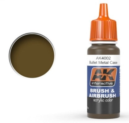 Black Forest® Hobby Supply Co AK Interactive 4002 Bullet Metal Case Acrylic Paint 17ml Bottle — Glues, Paints, Tools > AK