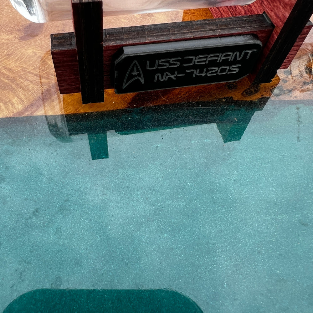 Star Trek USS Defiant Cloaked in a Shot Bottle