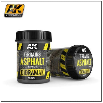 Black Forest® Hobby Supply Co AK Interactive 8013 Diorama Series: Terrains Asphalt Texture Acrylic 250ml Bottle — Glues,