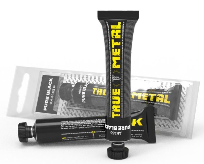 Black Forest® Hobby Supply Co AK Interactive 465 True Metal: Pure Black Wax Paint 20ml Tube — Paints, Tools, Supplies > AK