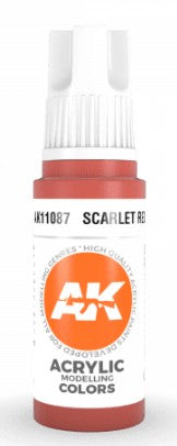 Black Forest® Hobby Supply Co AK Interactive 11087 Scarlet Red 3G Acrylic Paint 17ml Bottle — Glues, Paints, Tools > AK