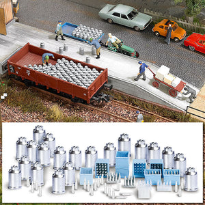 Black Forest® Hobby Supply Co Busch 1145 HO Scale Milk Cans, Cases & Bottles — HO Scale Scenery > Busch