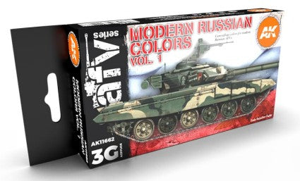 Black Forest® Hobby Supply Co AK Interactive 11662 AFV Series: Modern Russian Vol.1 3G Acrylic Paint Set (6 Co — Glues,