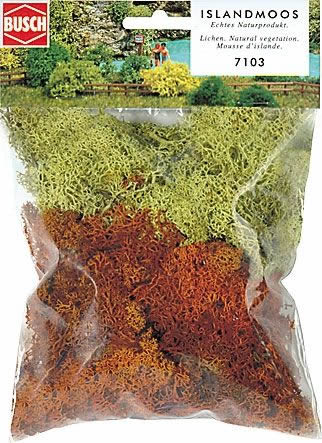 Black Forest® Hobby Supply Co Busch 7103 A Scale Lichen -- Yellow & Brown 1-1/4oz 35g — All Scale Scenery > Busch