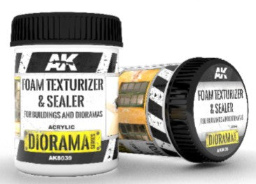 Black Forest® Hobby Supply Co AK Interactive 8039 Diorama Series: Foam Texturizer & Sealer Acrylic 250ml Jar — Glues,