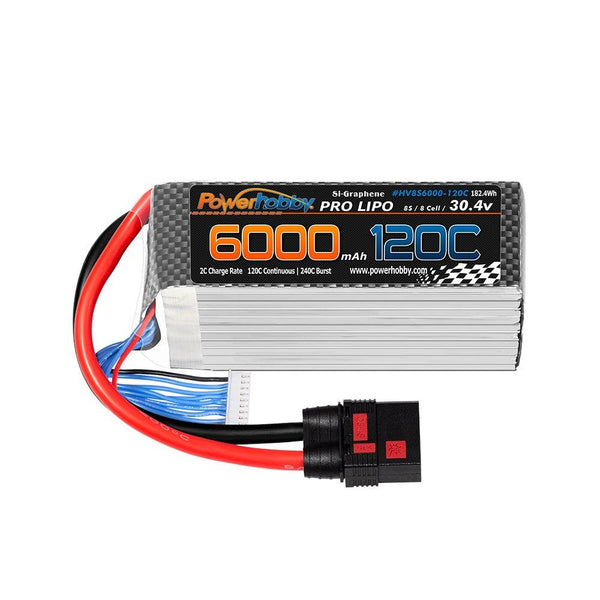 POWERHOBBY 8S 30.4V 6000MAH 120C GRAPHENE + HV LIPO BATTERY W QS8 PLUG 8 AWG