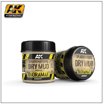 Black Forest® Hobby Supply Co AK Interactive 8027 Diorama Series: Splatter Effects Dry Mud Acrylic 100ml Bottl — Glues,
