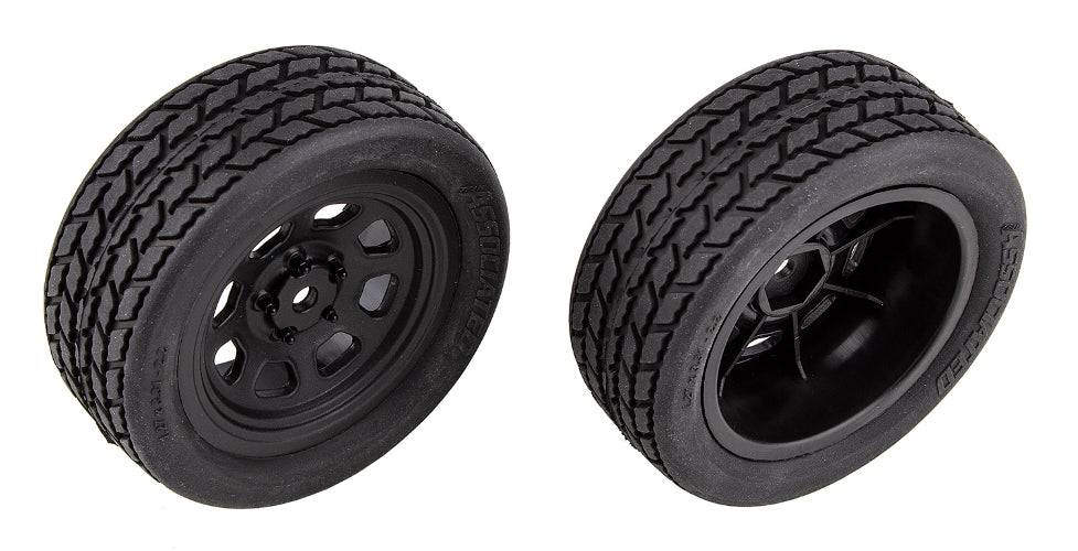 Associated 71194 Front Wheels w/Street Stock Tires Mounted SR10