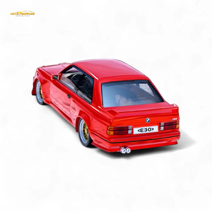 DCM BMW M3 E30 in Red - Gold Wheels 1:64