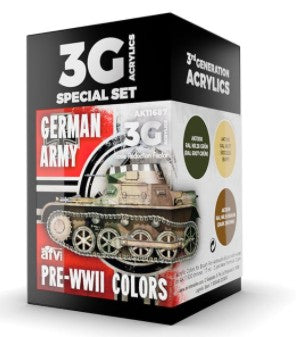 Black Forest® Hobby Supply Co AK Interactive 11687 AFV Series: German Army Pre-WWII 3G Acrylic Paint Set (3 Co — Glues,
