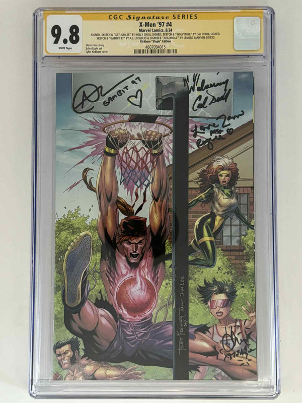[Signed by Holly Chou | Cal Dodd | AJ LoCascio | Lenore Zann] X-Men '97 #4 CGC 9.8 Yellow Label Tyler Kirkham Exclusive Virgin Var