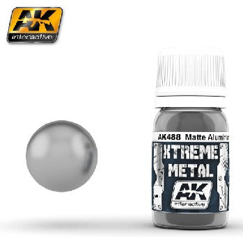 Black Forest® Hobby Supply Co AK Interactive 488 Xtreme Metal: Matte Aluminum Metallic Paint 30ml Bottle — Glues, Paints,