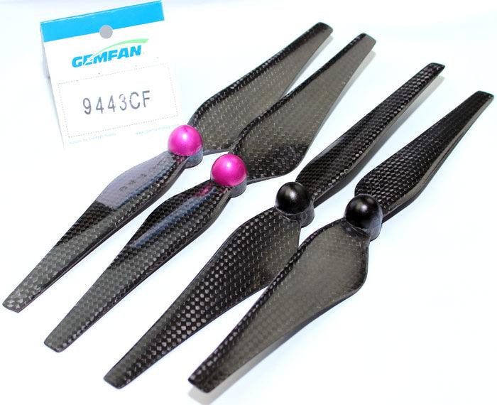 Gemfan DJI Phantom 2 Vision+ Carbon Fiber 9443 CW CCW Self Tightening Propellers