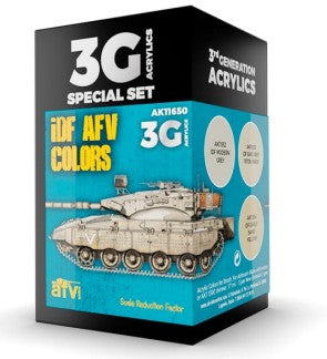 Black Forest® Hobby Supply Co AK Interactive 11650 AFV Series: IDF AFV 3G Acrylic Paint Set (3 Colors) 17ml Bo — Glues,