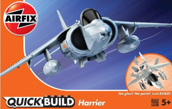 Black Forest® Hobby Supply Co Airfix J6009 Quick Build BAe Harrier Aircraft (Snap) — Military Aircraft Kits > Airfix