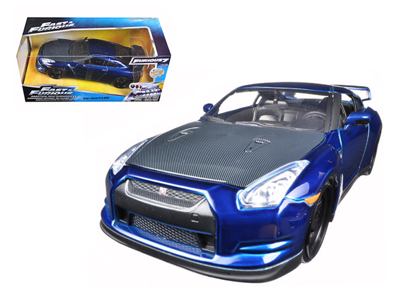 Brian's 2009 Nissan GTR R35 Blue "Fast & Furious 7" Movie 1/24 Diecast Model Car by Jada — physical