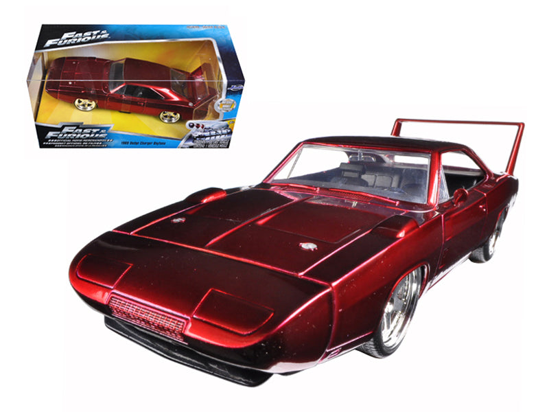 1969 Dodge Charger Daytona Red "Fast & Furious 7" (2015) Movie 1/24 Diecast Model Car by Jada — physical